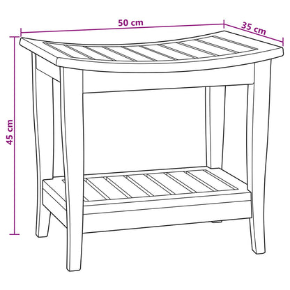 Bathroom Side Table Natural 50 x 35 x 45 cm Solid Teak Wood