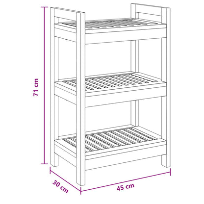 Bathroom Shelf Natural 45 x 30 x 71 cm Solid Teak Wood