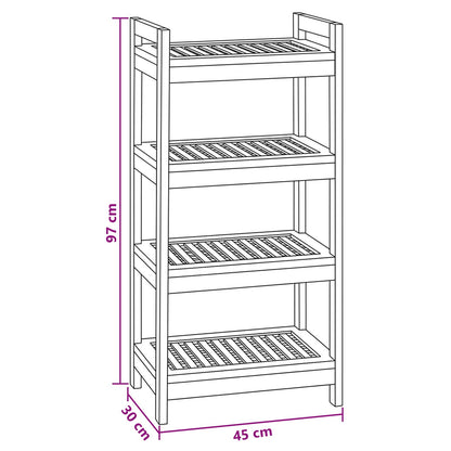 Bathroom Shelf Natural 45 x 30 x 97 cm Solid Teak Wood