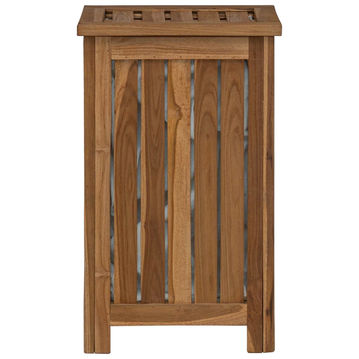 Laundry Basket Natural Solid Teak Wood