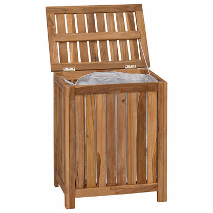 Laundry Basket Natural Solid Teak Wood