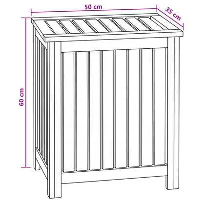 Laundry Basket Natural Solid Teak Wood