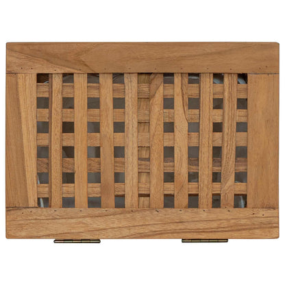 Laundry Basket Natural Solid Teak Wood