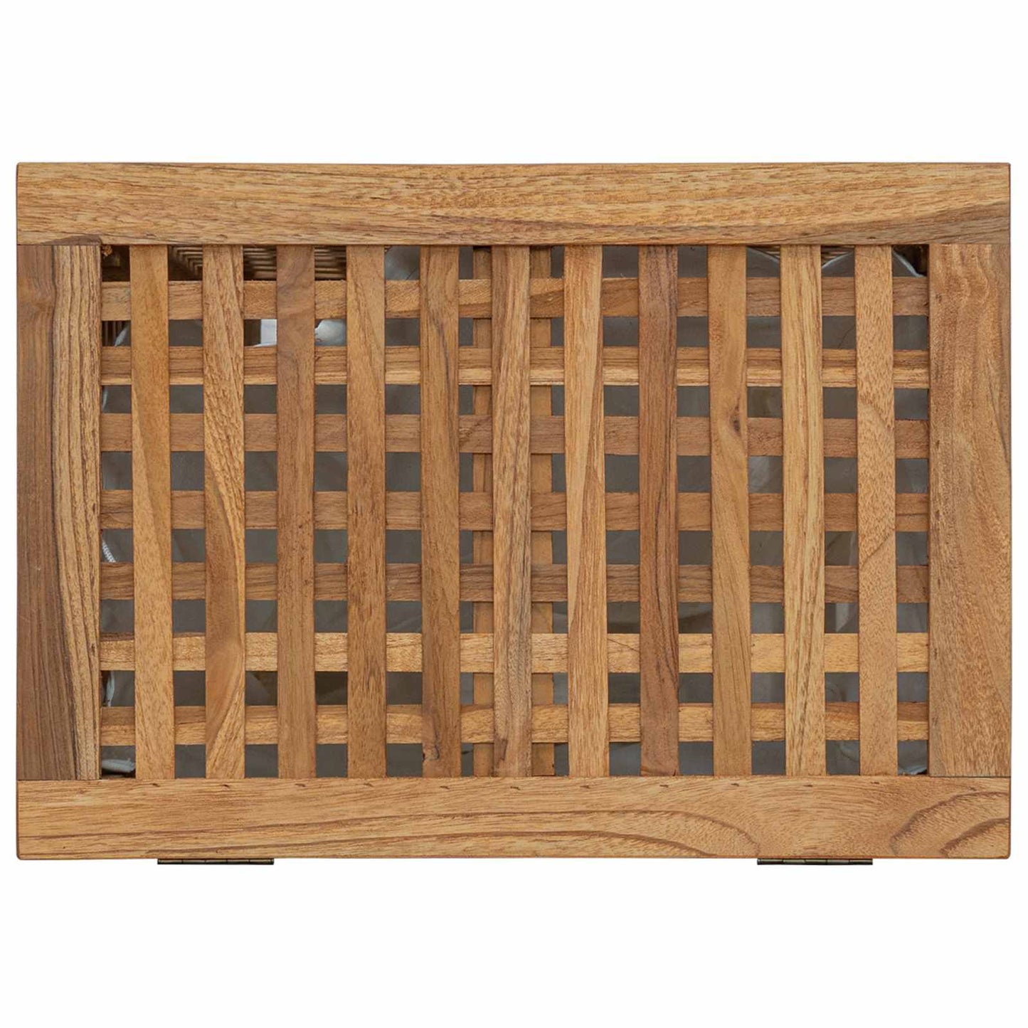 Laundry Basket Natural Solid Teak Wood