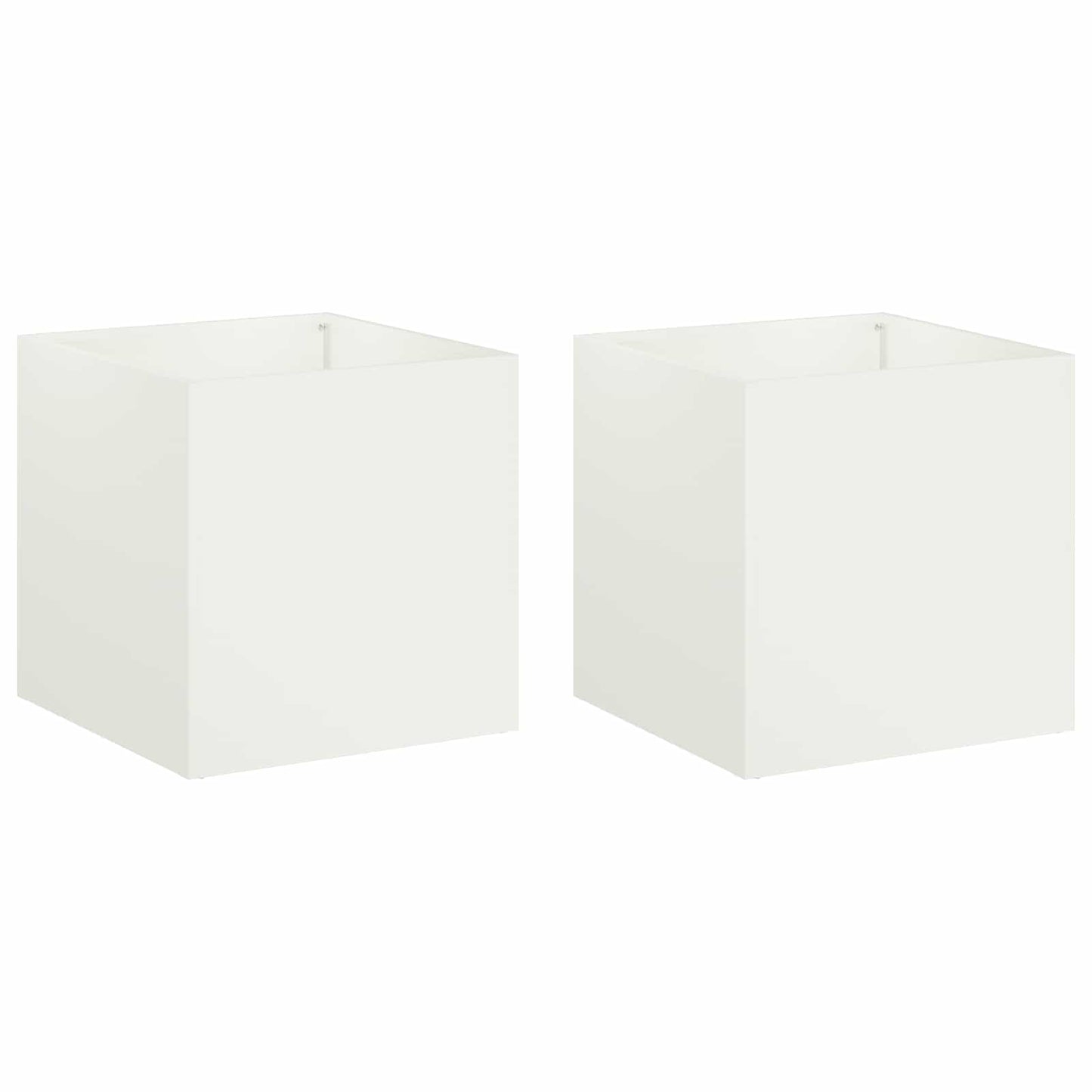 Garden Planter 2 pcs White 20 x 20 x 20 cm Cold-rolled Steel