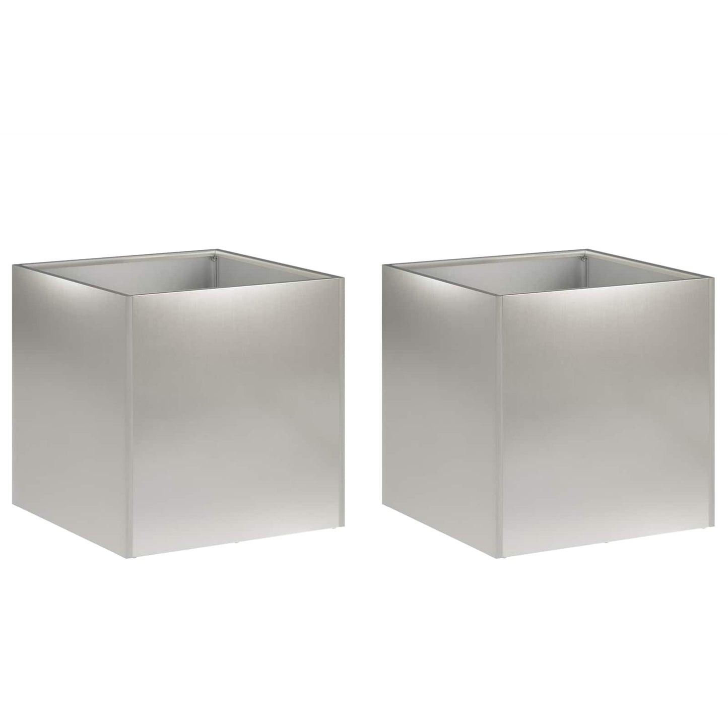 Garden Planter 2 pcs Silver 20 x 20 x 20 cm Stainless Steel