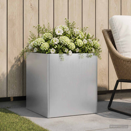 Garden Planter Silver 20 x 20 x 20 cm Galvanised Steel