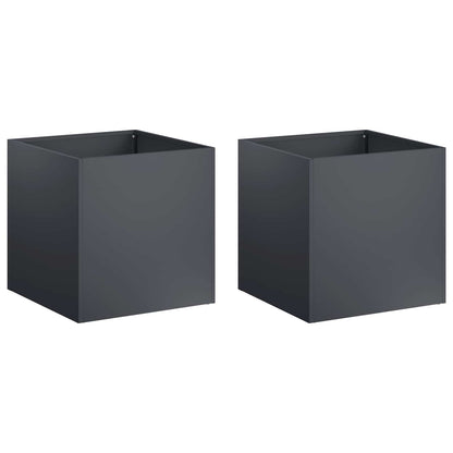 Garden Planter 2 pcs Anthracite 25 x 25 x 25 cm