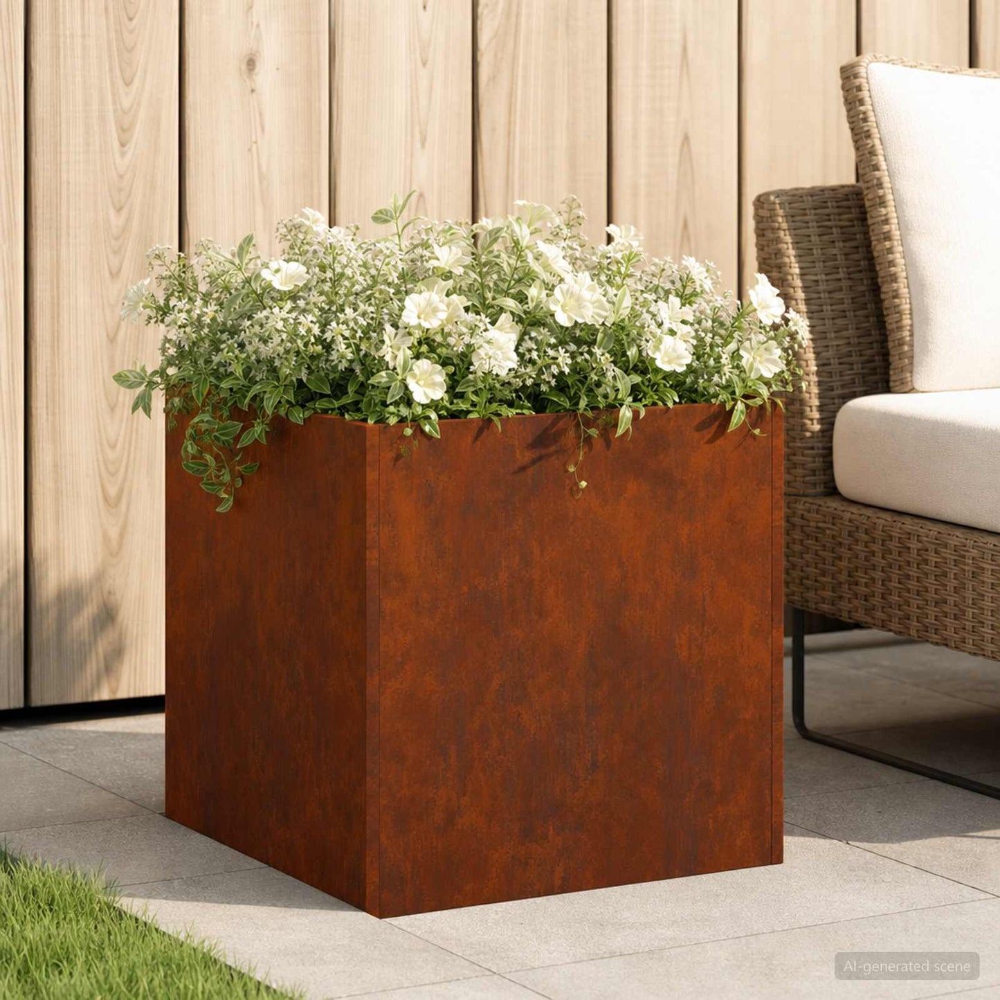 Garden Planter Rusty 25 x 25 x 25 cm Weathering Steel