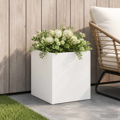 Garden Planter White 35 x 35 x 35 cm Cold-rolled Steel