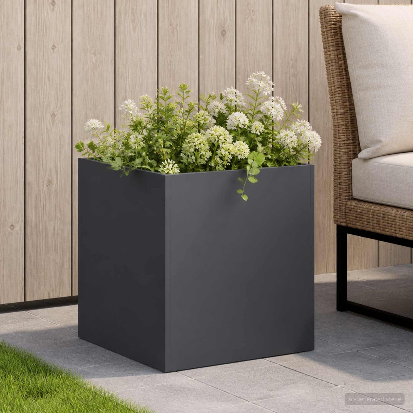 Garden Planter Anthracite 35 x 35 x 35 cm Cold-rolled Steel