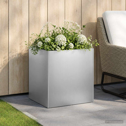 Garden Planter Silver 35 x 35 x 35 cm Stainless Steel