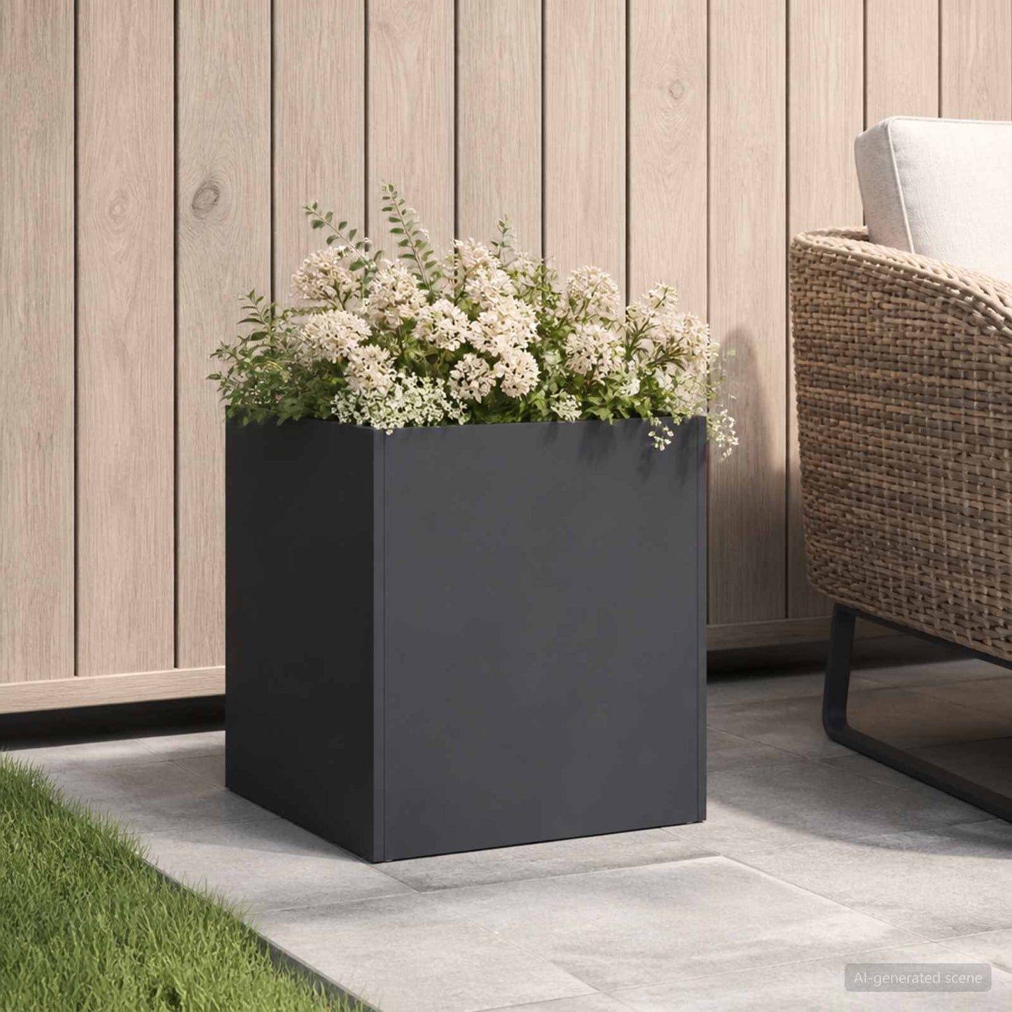 Garden Planter Black 45 x 45 x 45 cm Cold-rolled Steel