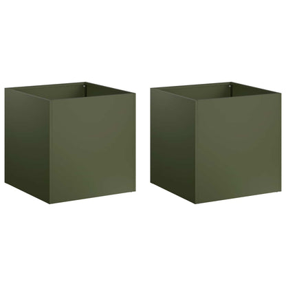 Garden Planter 2 pcs Olive Green 45 x 45 x 45 cm