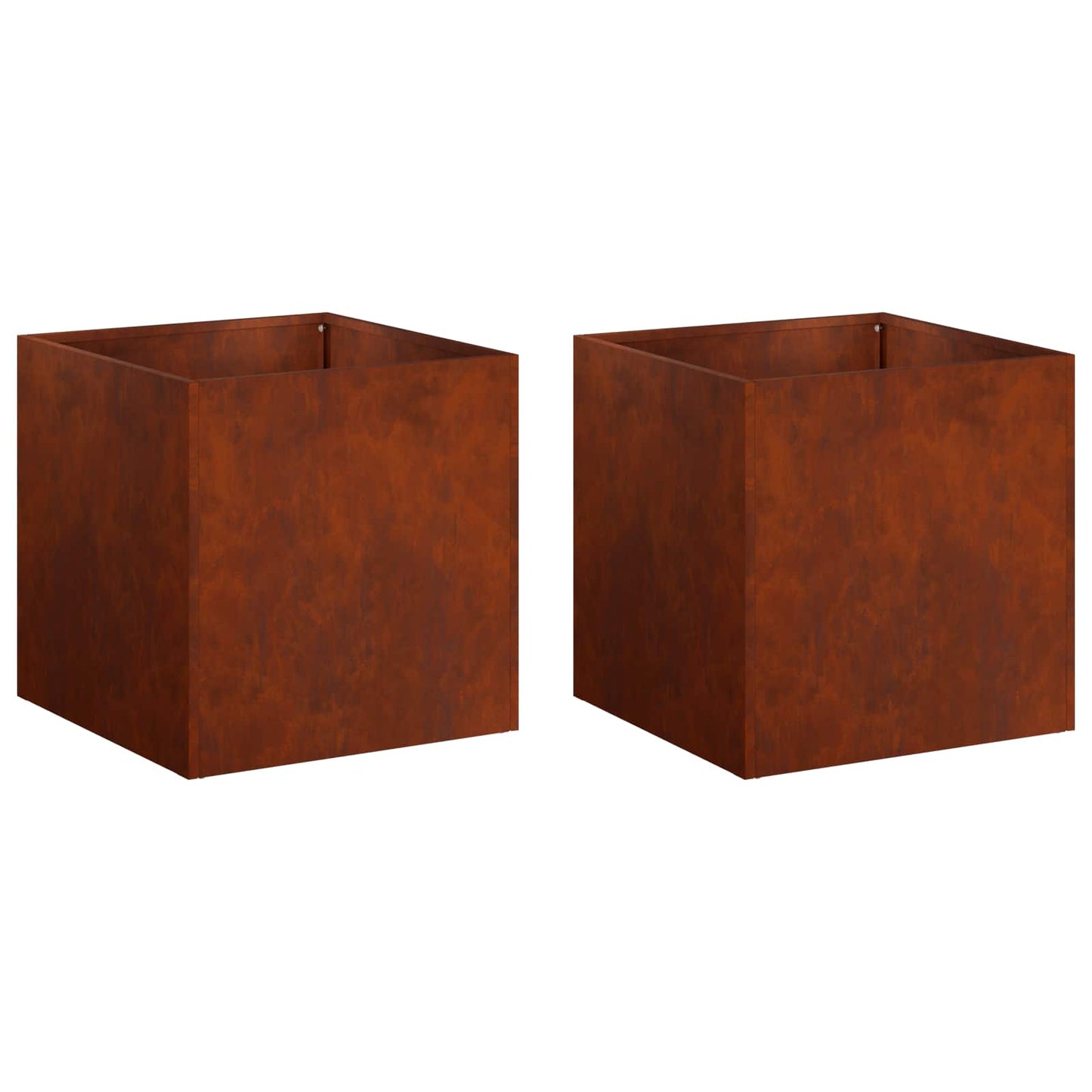 Garden Planter 2 pcs Rusty 45 x 45 x 45 cm Weathering Steel