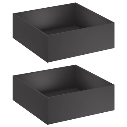 Garden Planter 2 pcs Black 40 x 40 x 20 cm Cold-rolled Steel