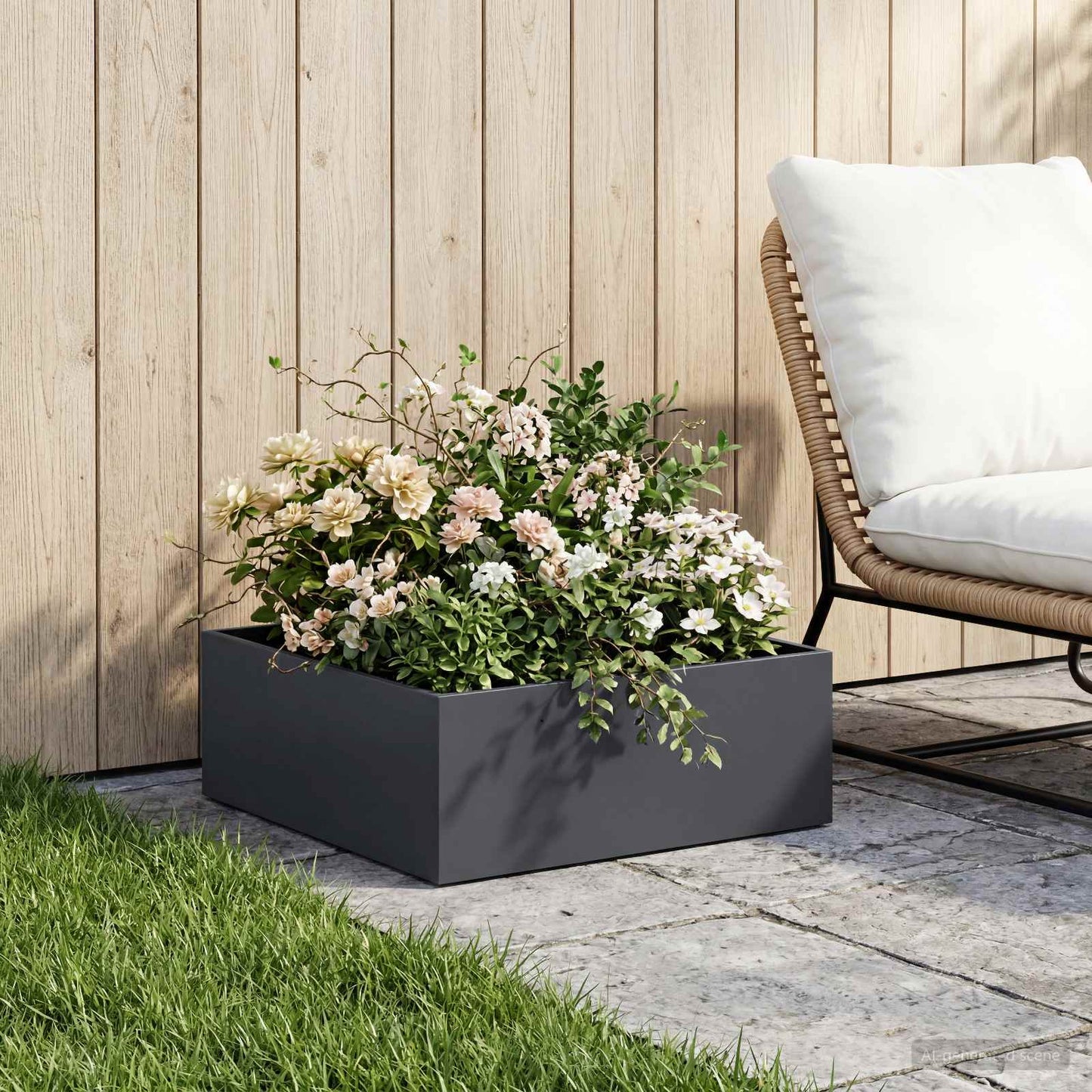 Garden Planter Anthracite 40 x 40 x 20 cm Cold-rolled Steel