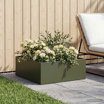 Garden Planter Olive Green 40 x 40 x 20 cm Cold-rolled Steel