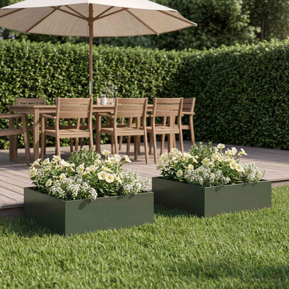 Garden Planter 2 pcs Olive Green 40 x 40 x 20 cm