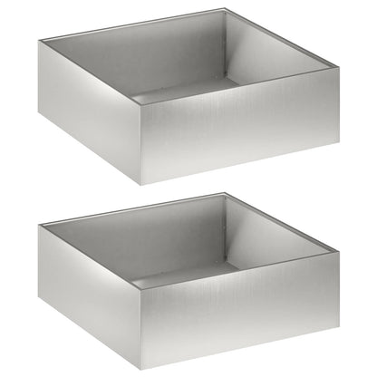 Garden Planter 2 pcs Silver 40 x 40 x 20 cm Stainless Steel