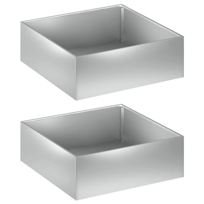 Garden Planter 2 pcs Silver 40 x 40 x 20 cm Galvanised Steel