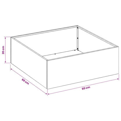Garden Planter 2 pcs Black 60 x 60 x 20 cm Cold-rolled Steel