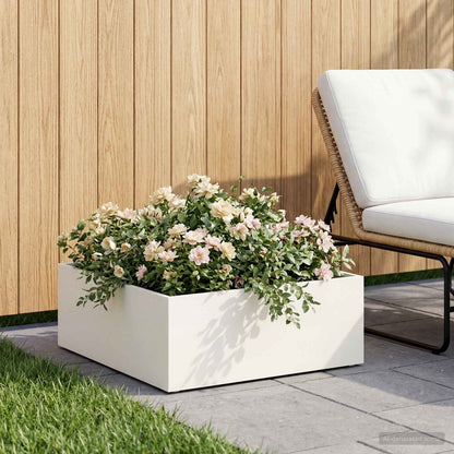 Garden Planter White 60 x 60 x 20 cm Cold-rolled Steel
