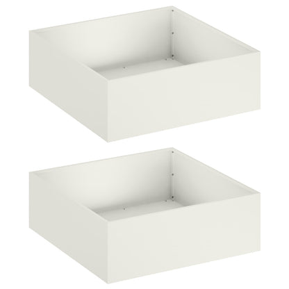 Garden Planter 2 pcs White 60 x 60 x 20 cm Cold-rolled Steel