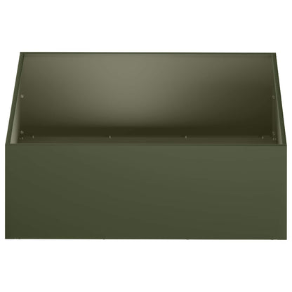 Garden Planter Olive Green 60 x 60 x 20 cm Cold-rolled Steel