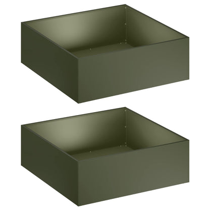 Garden Planter 2 pcs Olive Green 60 x 60 x 20 cm