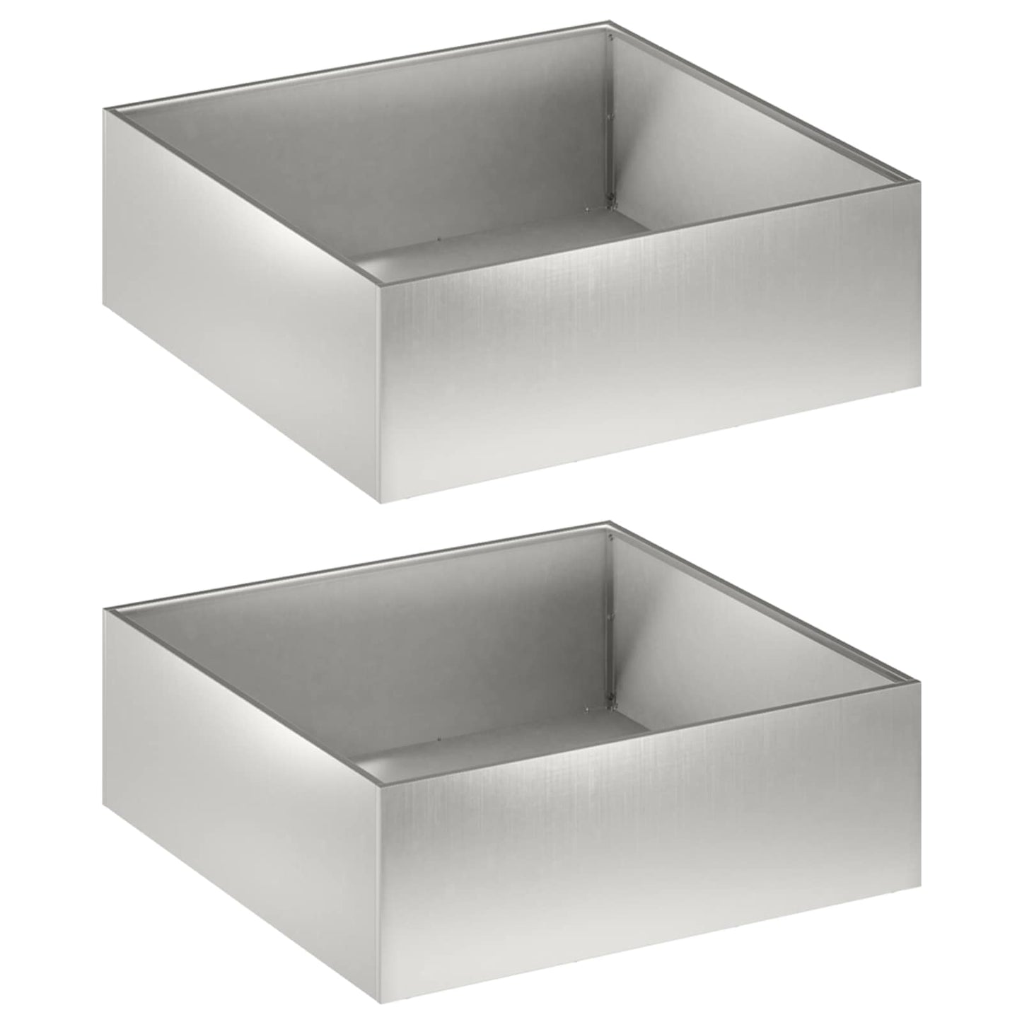 Garden Planter 2 pcs Silver 60 x 60 x 20 cm Stainless Steel