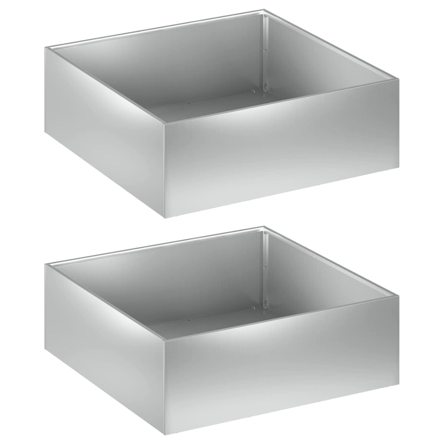 Garden Planter 2 pcs Silver 60 x 60 x 20 cm Galvanised Steel