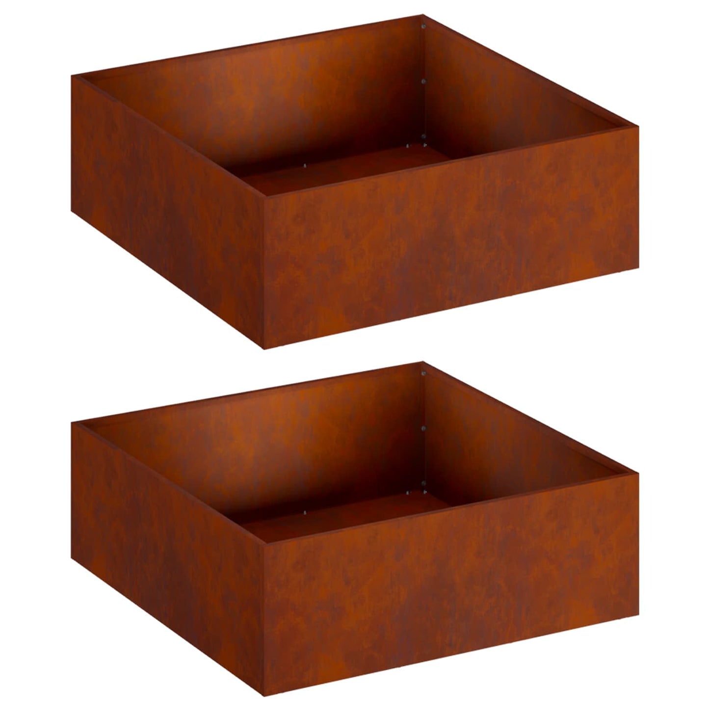 Garden Planter 2 pcs Rusty 60 x 60 x 20 cm Weathering Steel