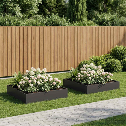 Garden Planter 2 pcs Black 80 x 80 x 20 cm Cold-rolled Steel