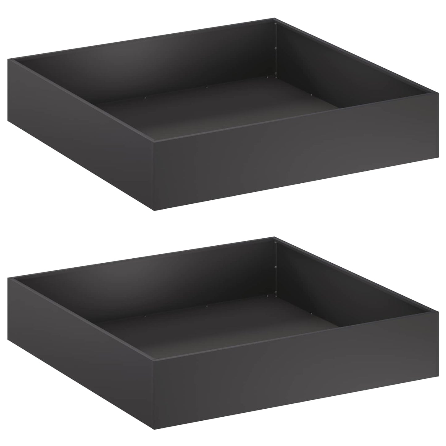 Garden Planter 2 pcs Black 80 x 80 x 20 cm Cold-rolled Steel
