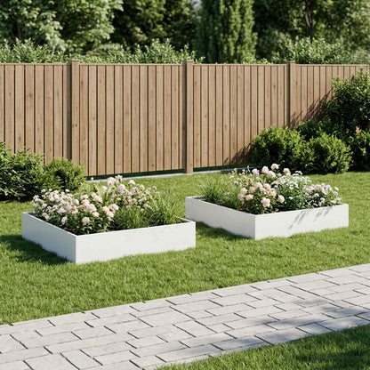 Garden Planter 2 pcs White 80 x 80 x 20 cm Cold-rolled Steel