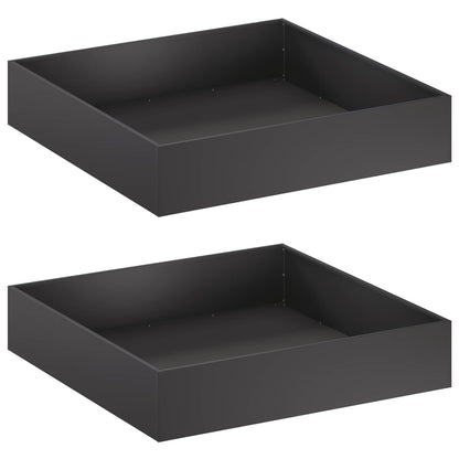 Garden Planter 2 pcs Black 100 x 100 x 20 cm Cold-rolled Steel