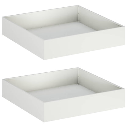 Garden Planter 2 pcs White 100 x 100 x 20 cm Cold-rolled Steel