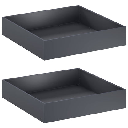 Garden Planter 2 pcs Anthracite 100 x 100 x 20 cm