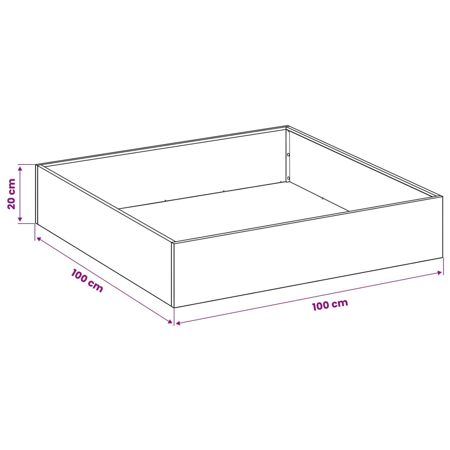 Garden Planter 2 pcs Anthracite 100 x 100 x 20 cm