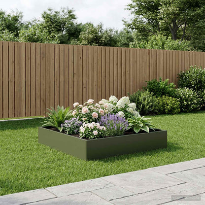 Garden Planter Olive Green 100 x 100 x 20 cm Cold-rolled Steel