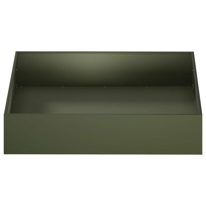 Garden Planter Olive Green 100 x 100 x 20 cm Cold-rolled Steel