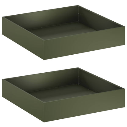 Garden Planter 2 pcs Olive Green 100 x 100 x 20 cm