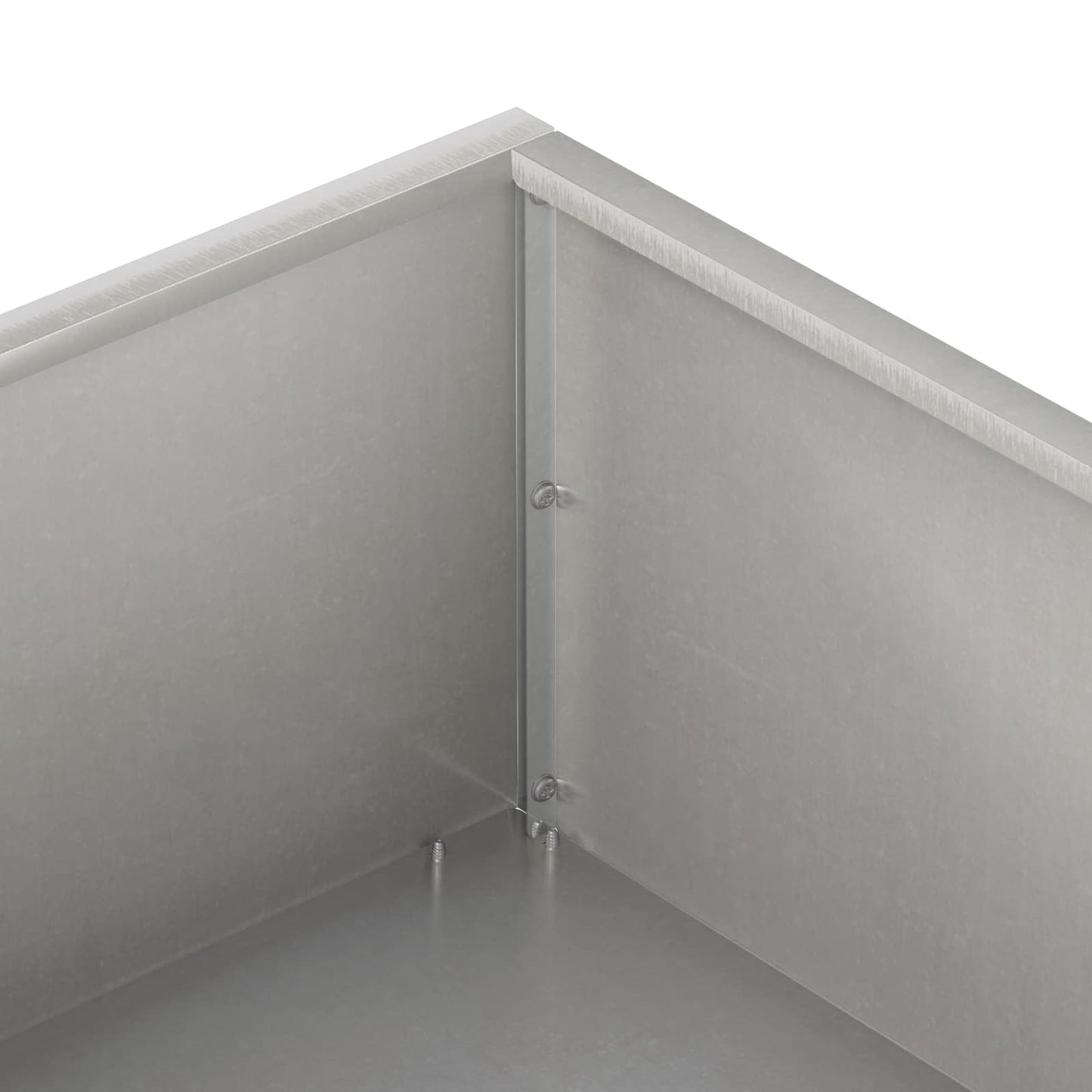 Garden Planter 2 pcs Silver 100 x 100 x 20 cm Stainless Steel