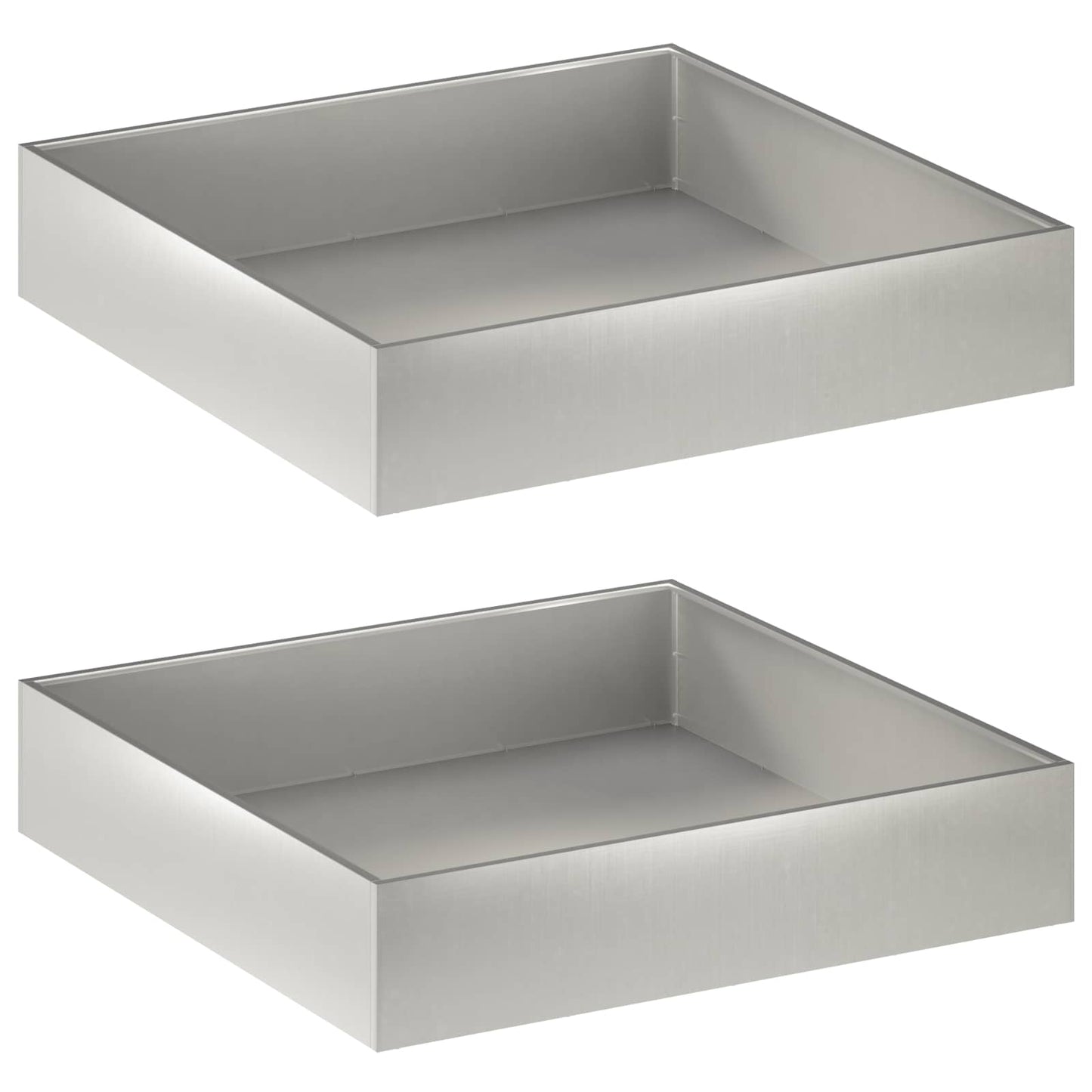 Garden Planter 2 pcs Silver 100 x 100 x 20 cm Stainless Steel