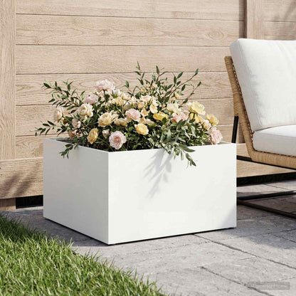 Garden Planter White 40 x 40 x 30 cm Cold-rolled Steel