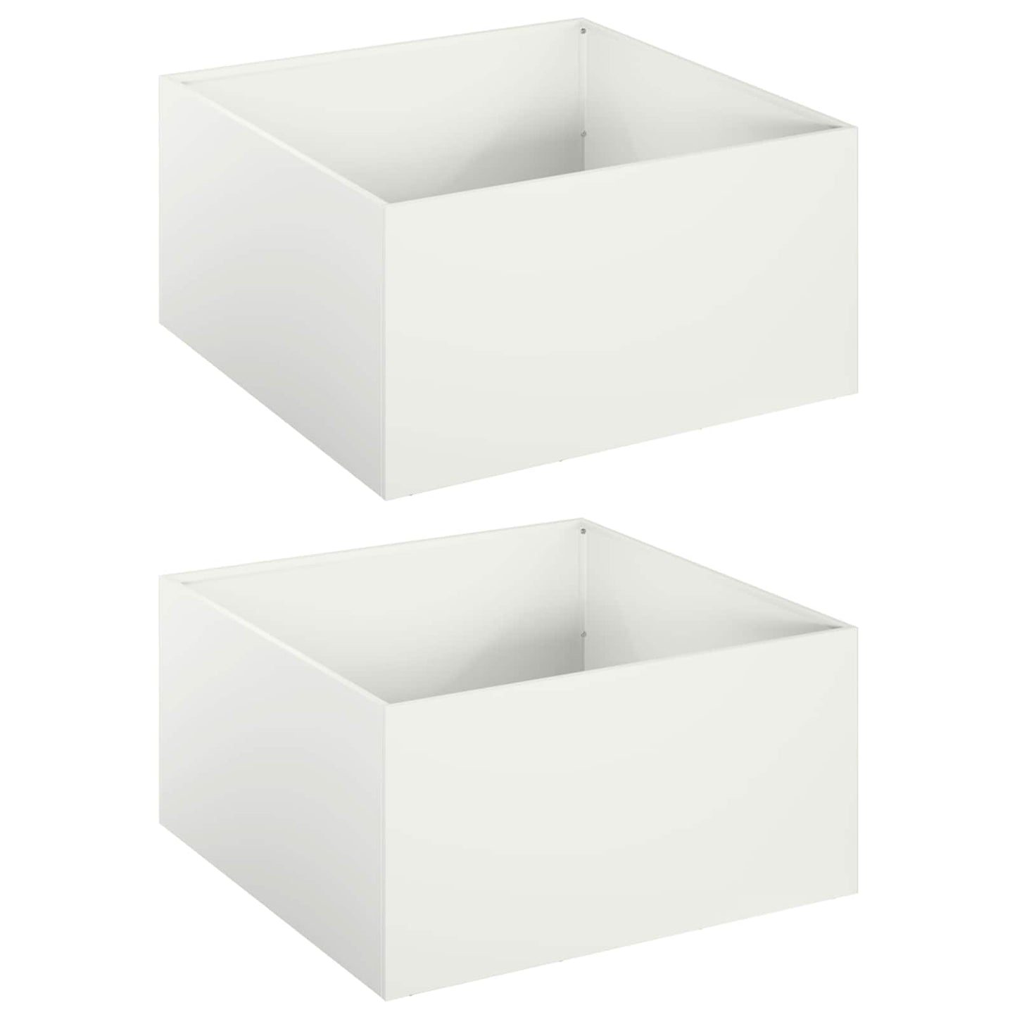Garden Planter 2 pcs White 40 x 40 x 30 cm Cold-rolled Steel