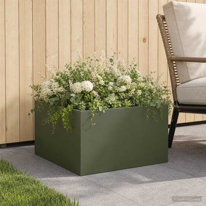 Garden Planter Olive Green 40 x 40 x 30 cm Cold-rolled Steel
