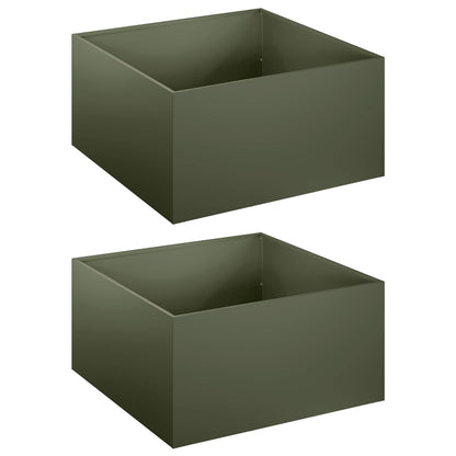 Garden Planter 2 pcs Olive Green 40 x 40 x 30 cm