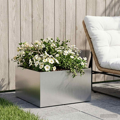 Garden Planter Silver 40 x 40 x 30 cm Stainless Steel